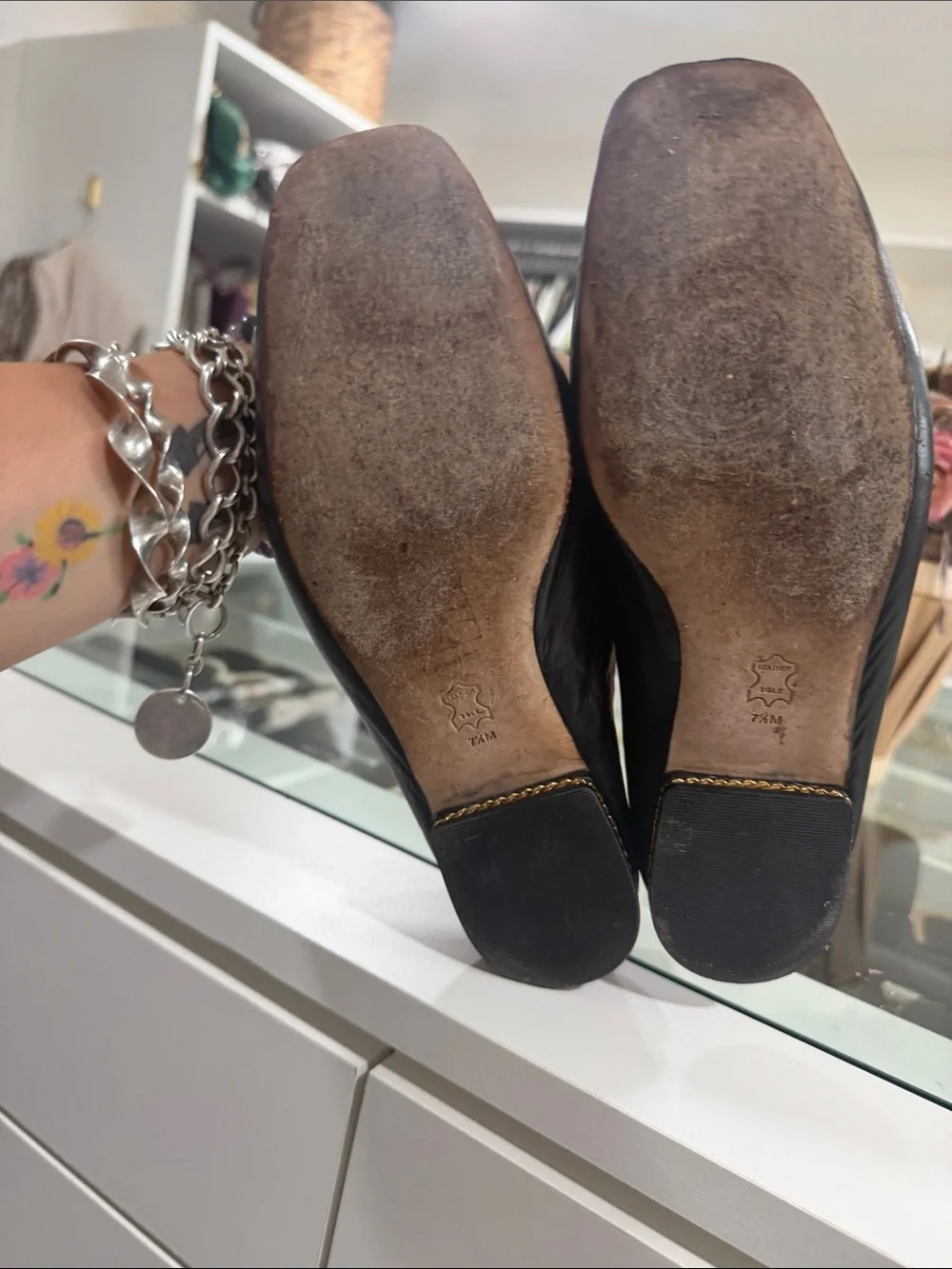 Tory Burch Black Leather Logo Loafers
